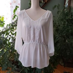 Maurices white sheer blouse